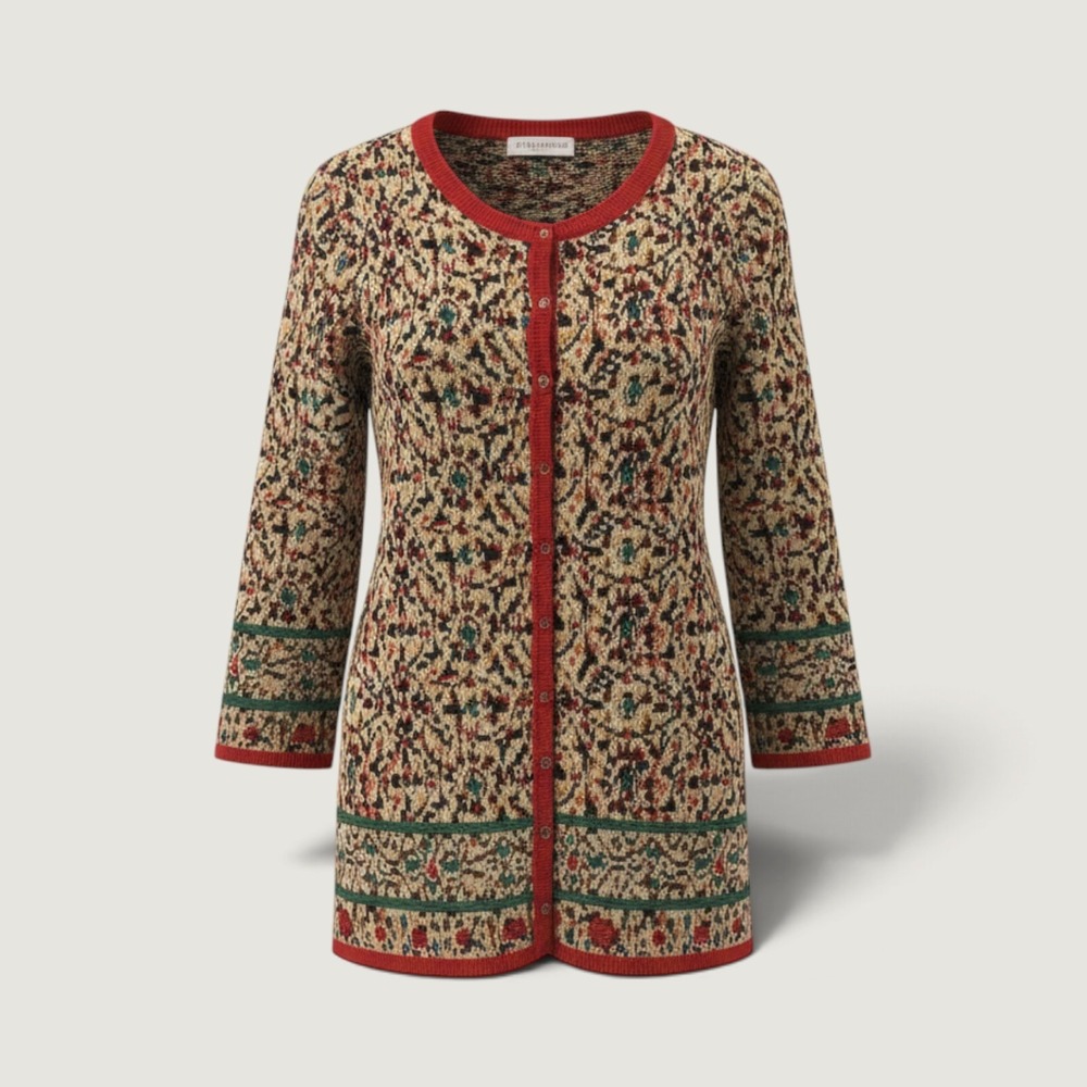 Vintage Saint Laurent Rive Gauche Cardigan Sweater Womens 38 Multicolor Wool